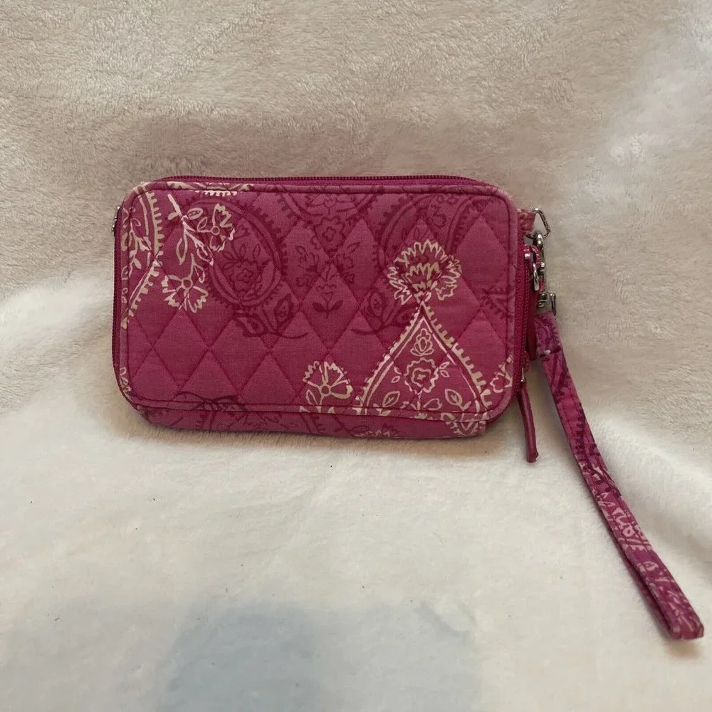 Vera Bradley Wallet Wristlet Pink Paisley - Picture 2 of 12